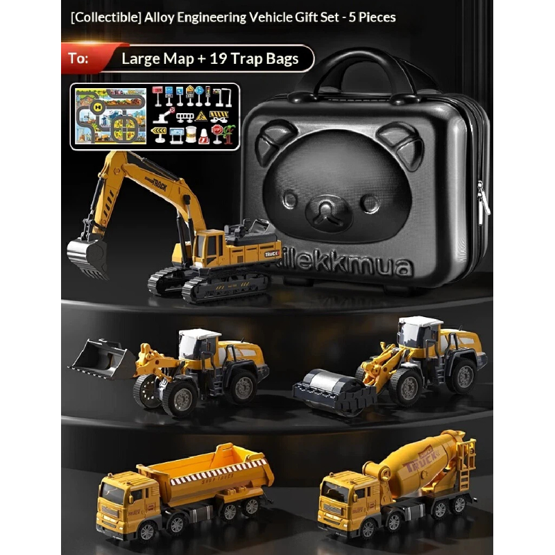 Dump Truck Toy - Yuezhixing Legierungs-Baufahrzeug-Set: Bagger, Kran, Bulldozer, Betonmischer,