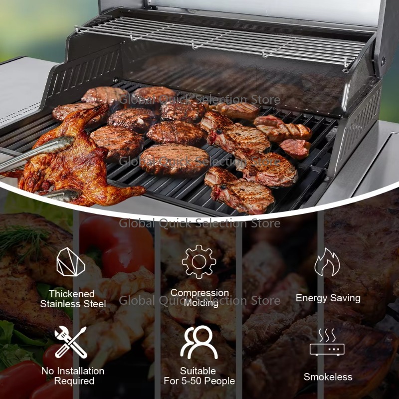 Heavy Equipment Business - Hochleistungs-Gasgrill ohne Rauch, Kommerzielle Grillgeräte für