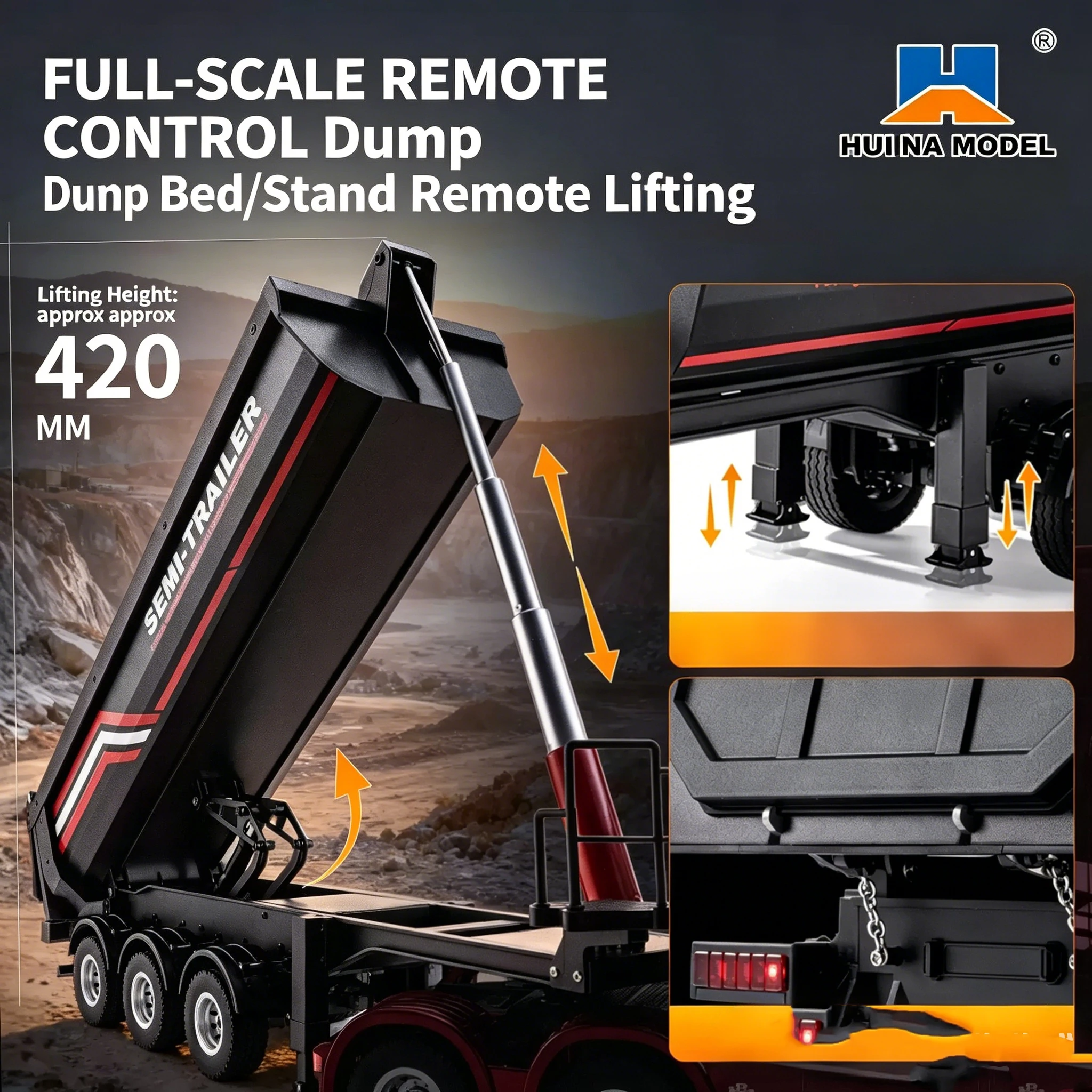 HUINA 1509 1/18 19CH Sattelauf – Dump Truck Toy Bewertung und Preis